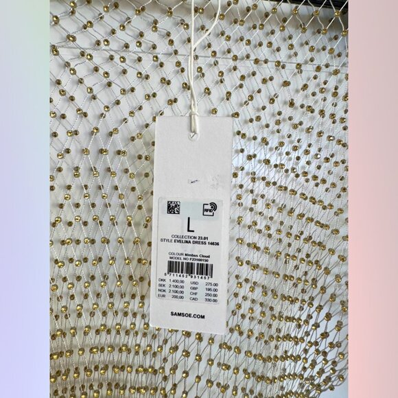 Samsoe Collection 23.01 Evelina Dress – Nimbus Cloud Sz L - Picture 4 of 8